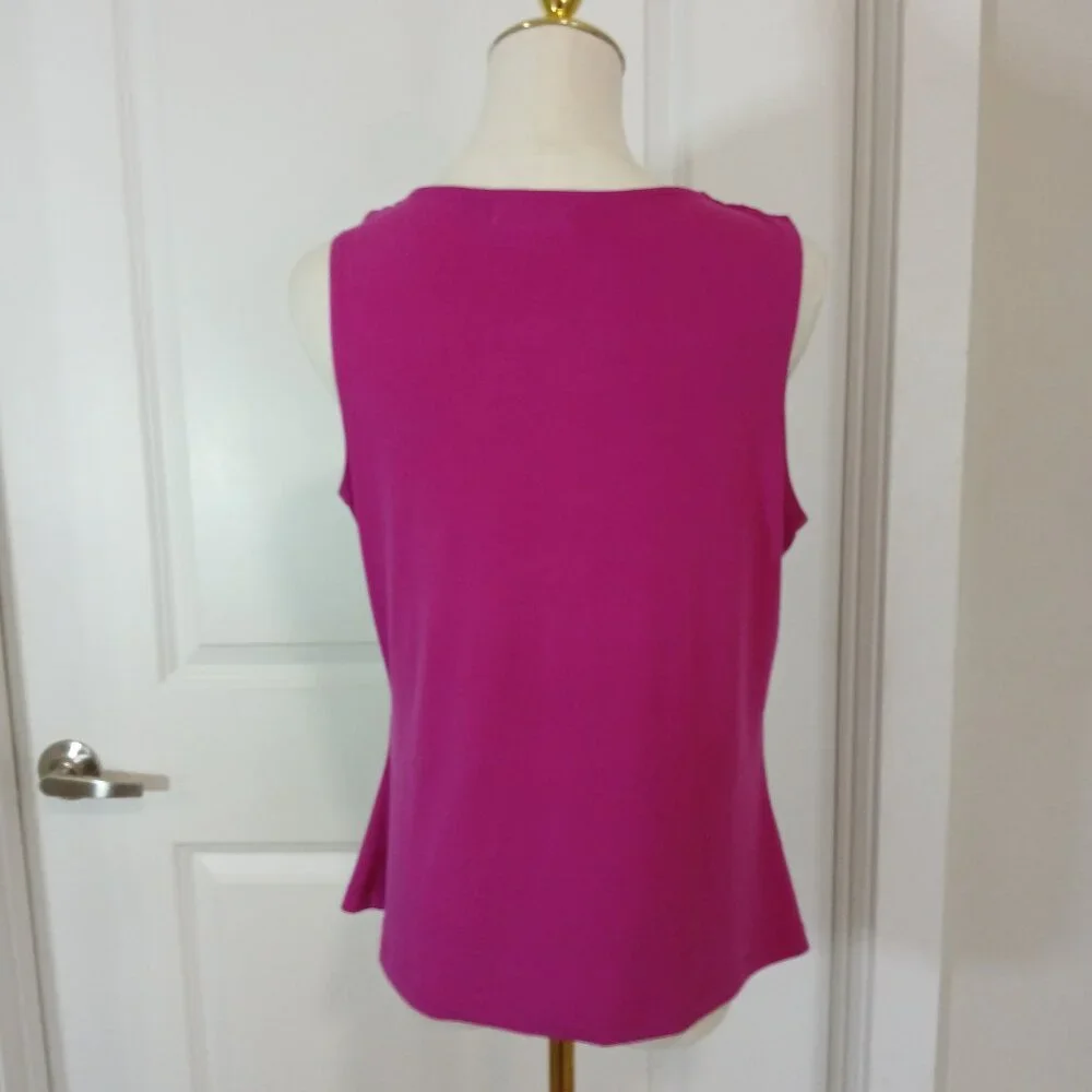 Calvin Klein Draped Top Women’s Size M Pink Sleeveless Cowl Neck - Like New - Picture 4 of 11